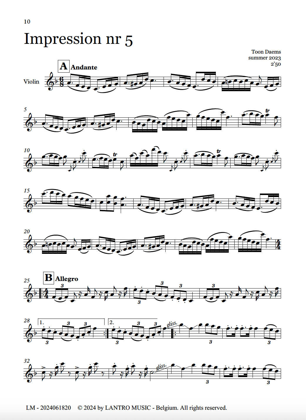 Suite for violin